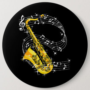 Chapa Redonda De 15 Cm Música saxofónica Jazz Saxofón