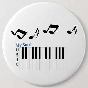 Chapa Redonda De 15 Cm Música Tecla de Piano Nota Musical