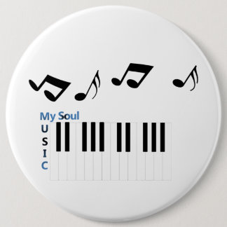 Chapa Redonda De 15 Cm Música Tecla de Piano Nota Musical