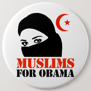 Chapa Redonda De 15 Cm Musulmanes para Obama