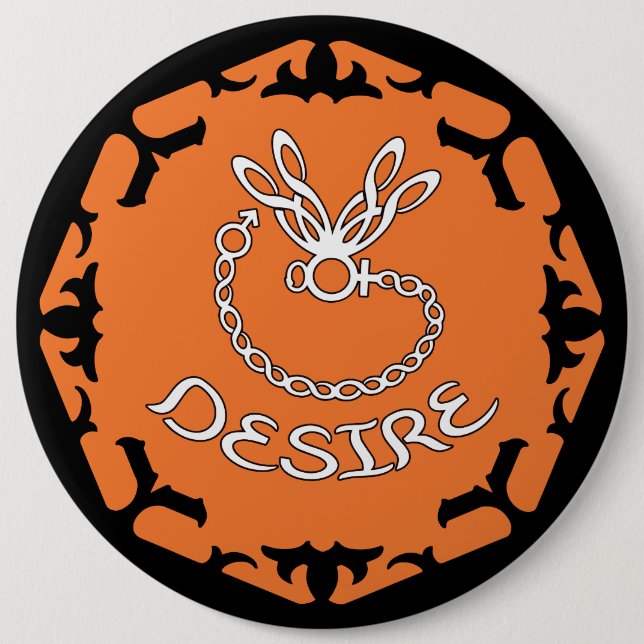 Chapa Redonda De 15 Cm Naranja Sacral Chakra "Desire" Dragonfly (Anverso)