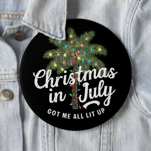 Chapa Redonda De 15 Cm Navidad en Julio Me Tiene Todo Encendido 