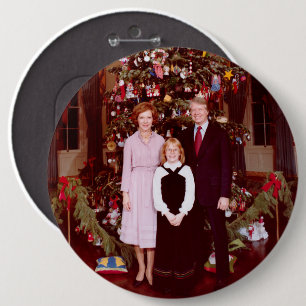Chapa Redonda De 15 Cm Navidad Presidente James Jimmy Carter Casa Blanca