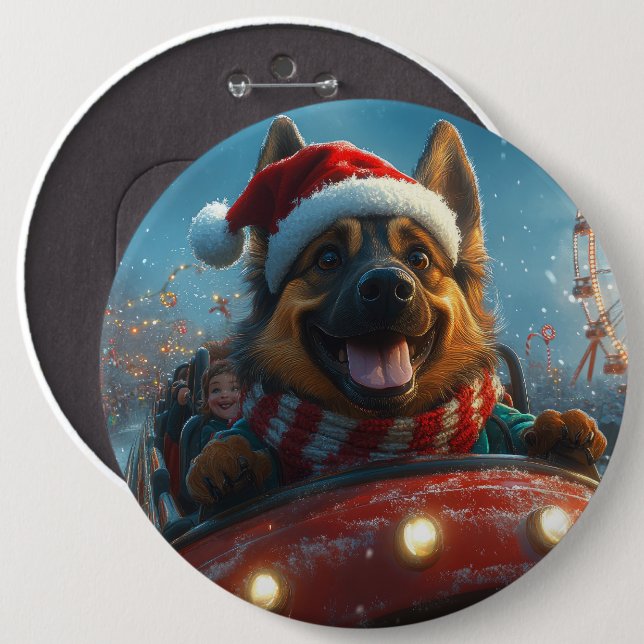 Chapa Redonda De 15 Cm Navidades belgas de montaña rusa de perros pastore (Anverso y reverso)
