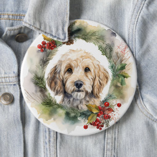 Chapa Redonda De 15 Cm Navidades de Cockapoo Cachorro festivo