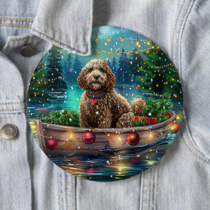 Chapa Redonda De 15 Cm Navidades de Cockapoo Voyage festivo