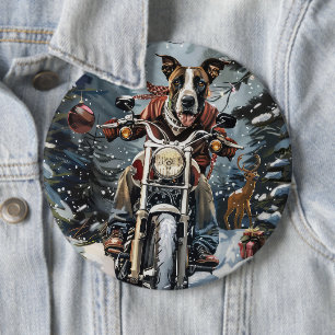 Chapa Redonda De 15 Cm Navidades de motocicletas Great Dane Dog Riding