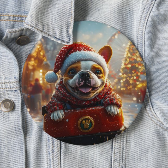 Chapa Redonda De 15 Cm Navidades de Pascua de Perro Bull Terrier (In situ)