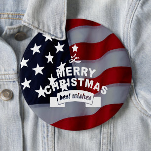 Chapa Redonda De 15 Cm Navidades de Star-Spangled: Celebrando la temporad