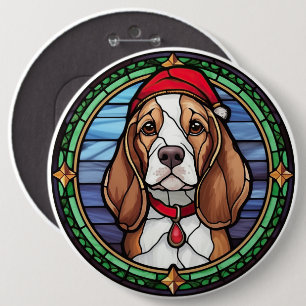 Chapa Redonda De 15 Cm Navidades de vidrio Beagle Seted