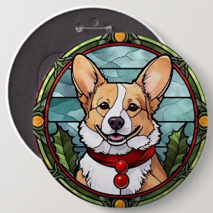 Chapa Redonda De 15 Cm Navidades de vidrio templado de Corgi