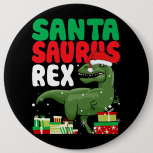 Chapa Redonda De 15 Cm Navidades funny de Santasaurus Rex TRex Dinosaur S