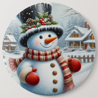 Chapa Redonda De 15 Cm Navidades lindos, vintage/caprichosos/snowman inve