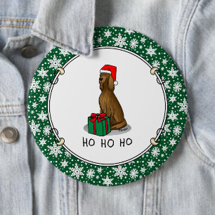 Chapa Redonda De 15 Cm Navidades Santa Hat Irish Setter Dog (rojo 1)