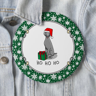 Chapa Redonda De 15 Cm Navidades Santa Hat Weimaraner Dog (gris 1) Cute