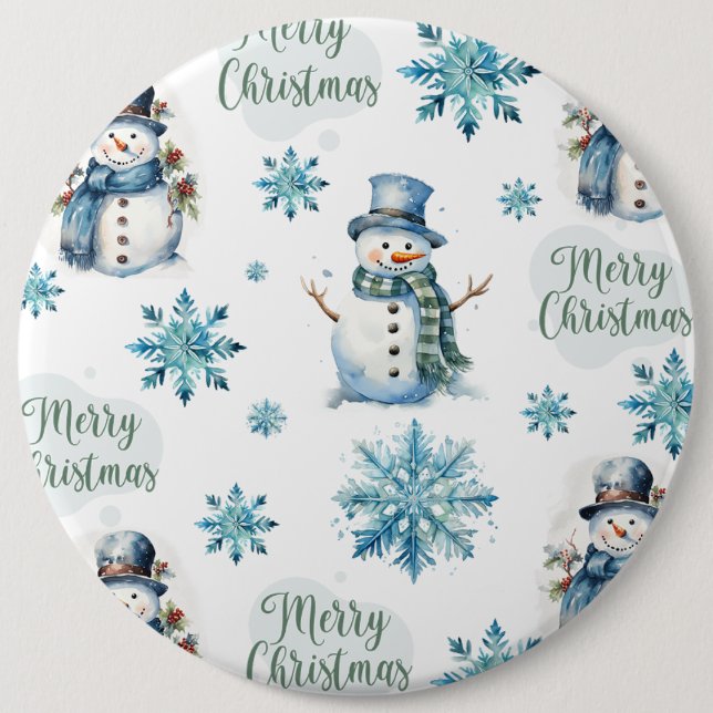 Chapa Redonda De 15 Cm Navidades Snowman (Anverso)