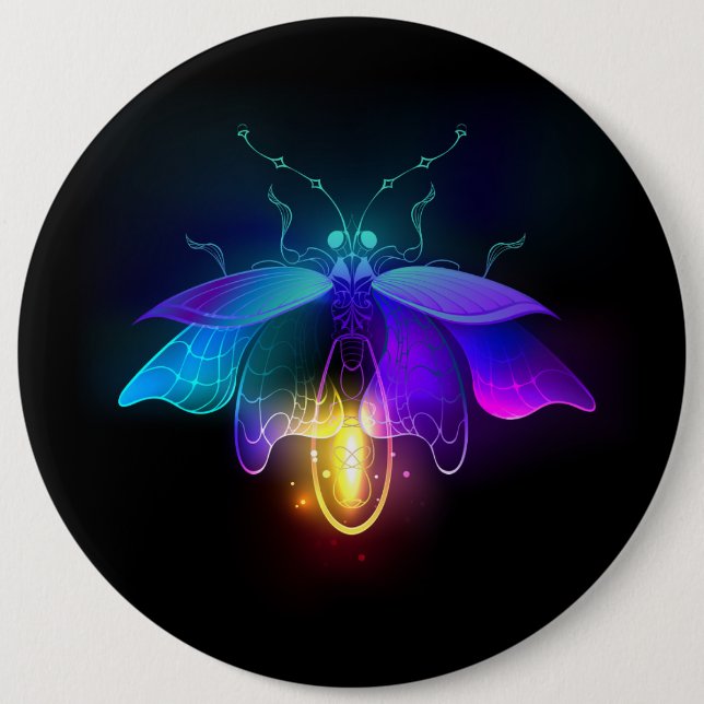 Chapa Redonda De 15 Cm Neon Firefly en negro (Anverso)