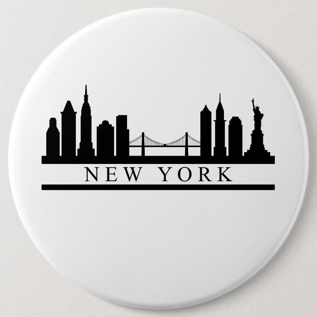 Chapa Redonda De 15 Cm New York Skyline (Anverso)