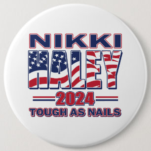 Chapa Redonda De 15 Cm Nikki Haley Tough As Nails