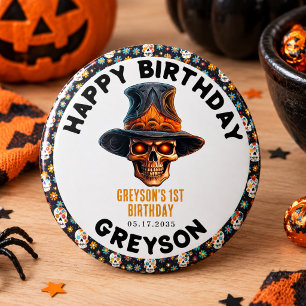 Chapa Redonda De 15 Cm Niños de Halloween cráneos disfraces Fiesta - lind