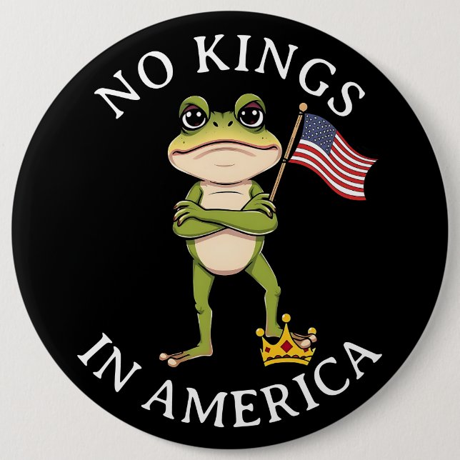 Chapa Redonda De 15 Cm No Kings in America Anti-Trump Protest Large (Anverso)