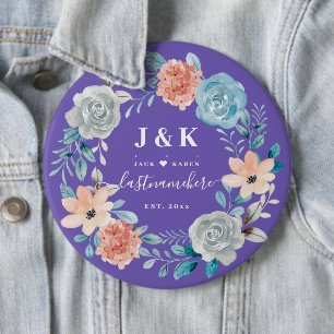 Chapa Redonda De 15 Cm Nombre de la familia Personalizado de Iniciales de
