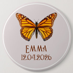 Chapa Redonda De 15 Cm Nombre de mariposa monarca personalizada Arte de f