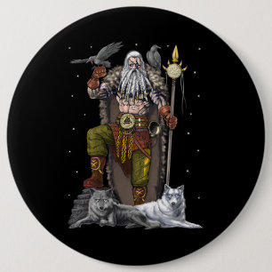 Chapa Redonda De 15 Cm Norse Viking God Odin