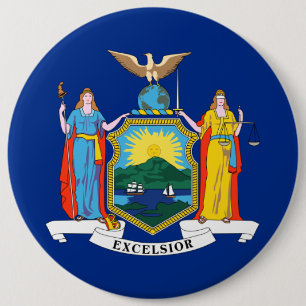 Chapa Redonda De 15 Cm Nueva York: El Estado Imperial, bandera de la Gran