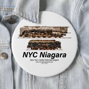 Chapa Redonda De 15 Cm NYC Niagara – Locomotora de Vapor de Tren American