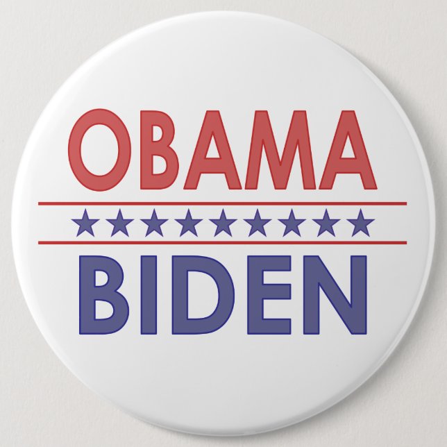 Chapa Redonda De 15 Cm Obama-Biden (Anverso)