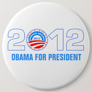 Chapa Redonda De 15 Cm Obama Para El Presidente 2012