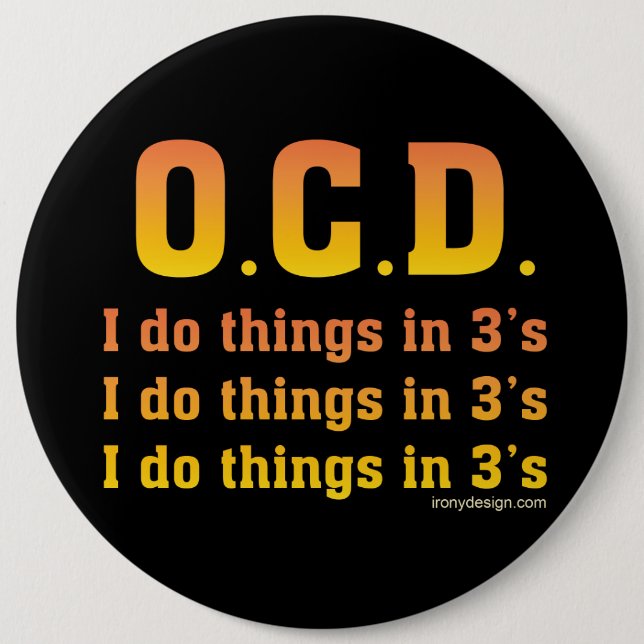 Chapa Redonda De 15 Cm OCD Funny Saying (Anverso)