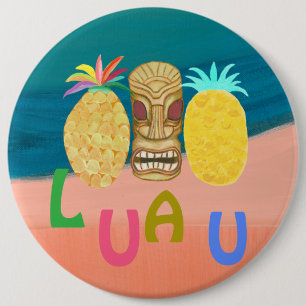 Chapa Redonda De 15 Cm Ocean Tiki Piña Luau