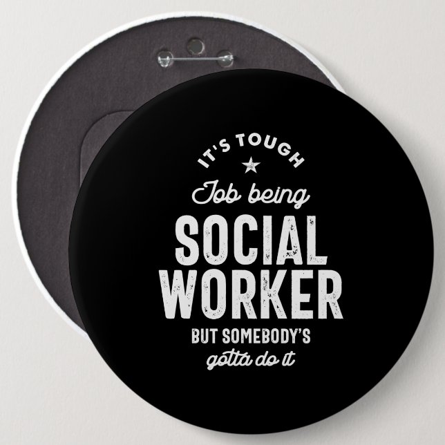 Chapa Redonda De 15 Cm Oferta de títulos de trabajo de trabajador social (Anverso y reverso)