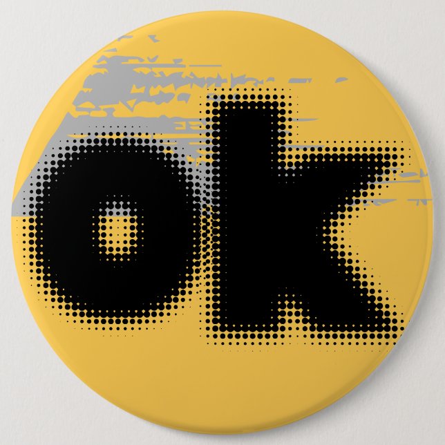 Chapa Redonda De 15 Cm "OK Vibes - Simple & Bold" (Anverso)