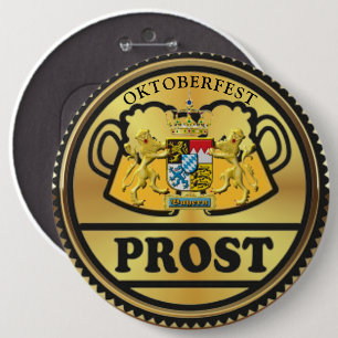 Chapa Redonda De 15 Cm Oktoberfest Baviera Múnich Alemania Prost Dorado