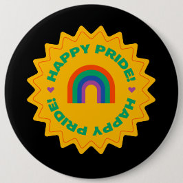 Chapa Redonda De 15 Cm Orgullo. Feliz orgullo. Amor gay. Color arcoiris  