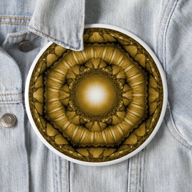 Chapa Redonda De 15 Cm Ornamento geométrico brillante radiante (In situ)