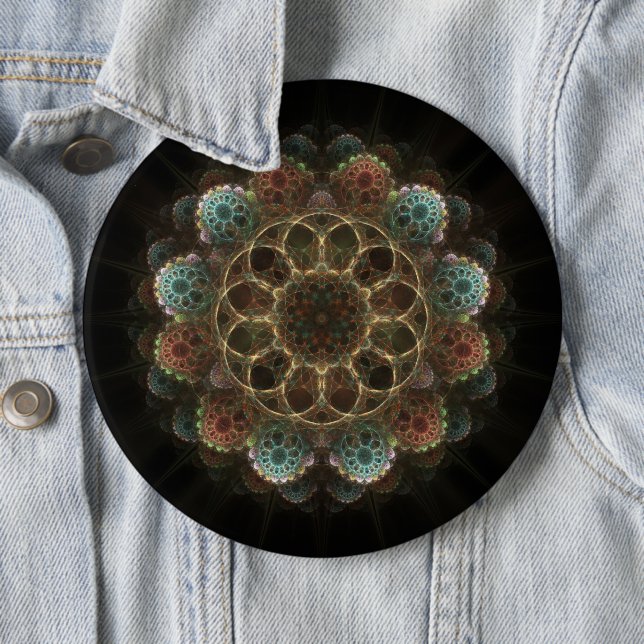 Chapa Redonda De 15 Cm Ornamento sagrado esotérico fractal (In situ)