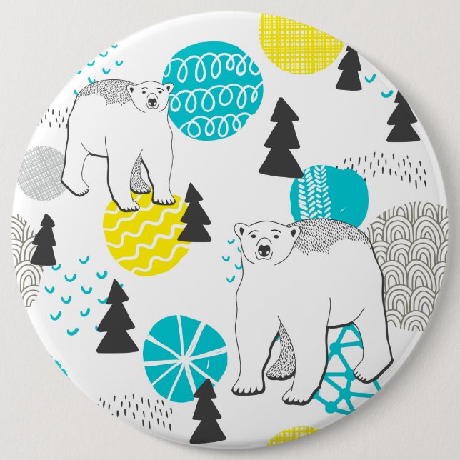 Chapa Redonda De 15 Cm Oso polar (Anverso)