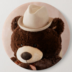 Chapa Redonda De 15 Cm Oso y gorra gigantes de peluche