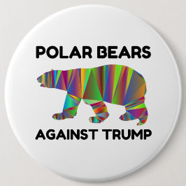 Chapa Redonda De 15 Cm Osos polares contra Trump