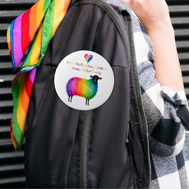Chapa Redonda De 15 Cm Oveja arcoíris LGBTQ  (Subido por el creador)