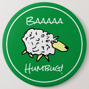 Chapa Redonda De 15 Cm Oveja dice Baaaa Humbug - Navidades
