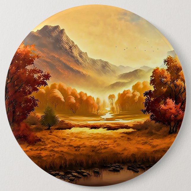 Chapa Redonda De 15 Cm Paintaje paisajístico de otoño-68754 (Anverso)