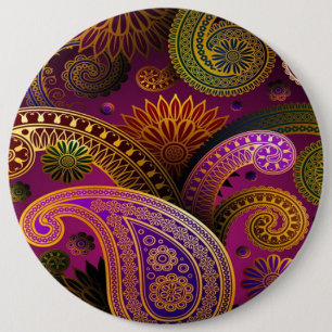 Chapa Redonda De 15 Cm Paisley Purple