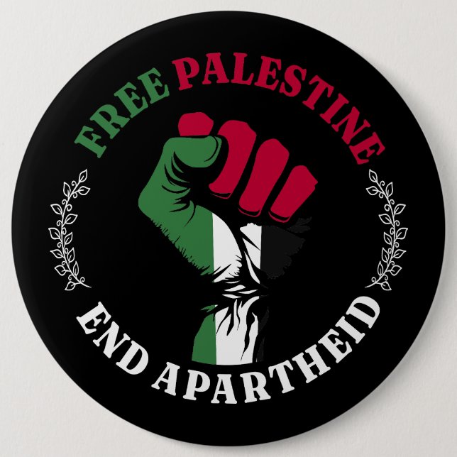 Chapa Redonda De 15 Cm Palestina Libre para terminar con el Apartheid III (Anverso)