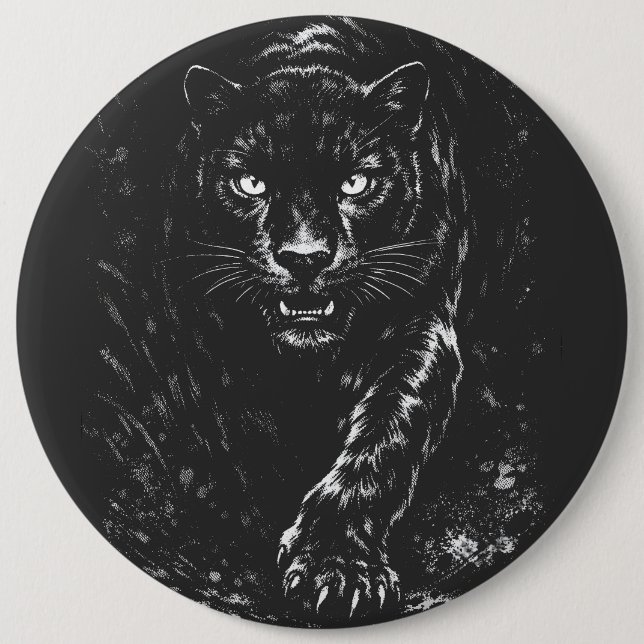 Chapa Redonda De 15 Cm Pantera Negra — por BurnsInHell (Anverso)