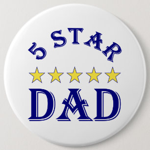 Chapa Redonda De 15 Cm Papá de 5 estrellas